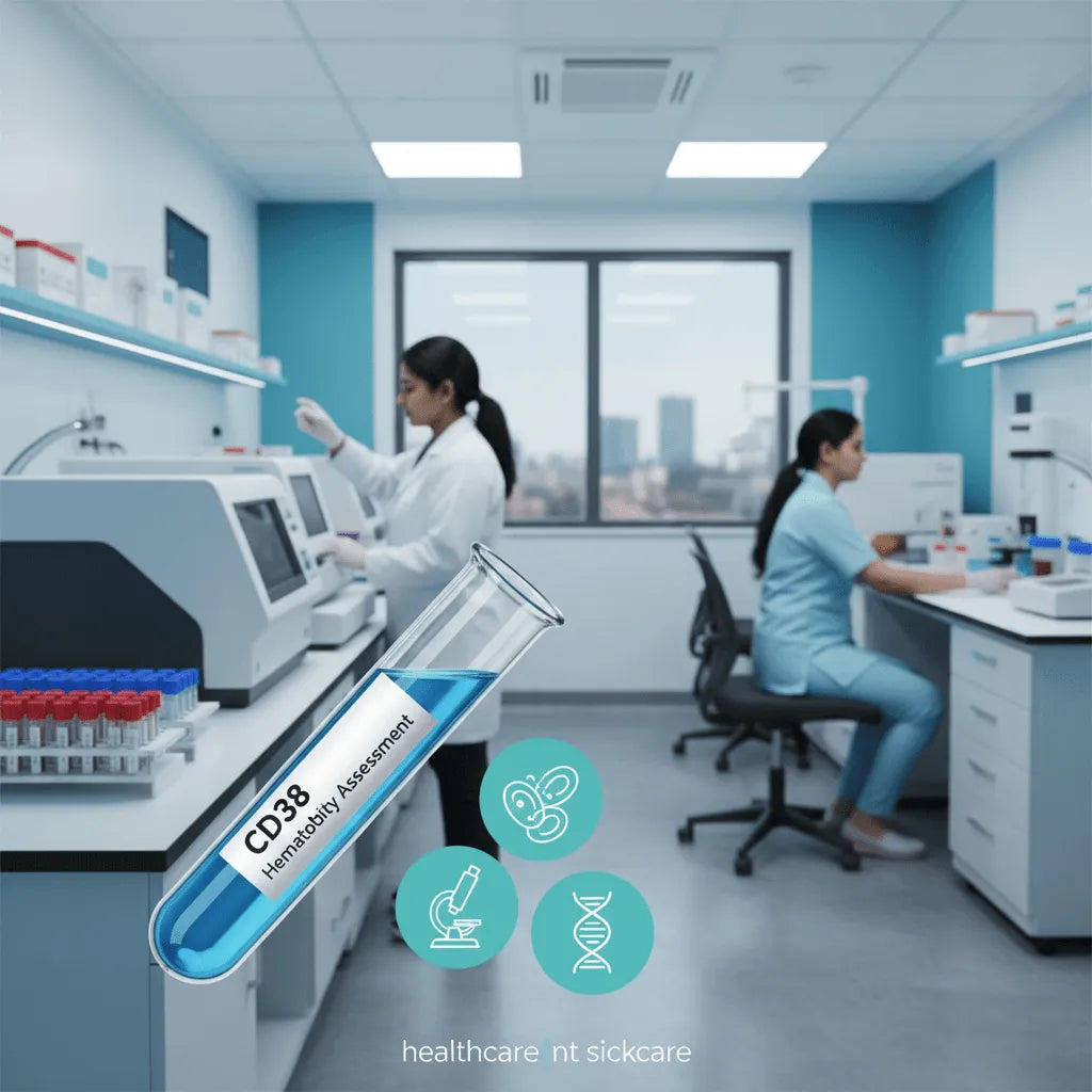 CD38 blood test Pune for haematology and immune marker assessment in a modern lab setting.