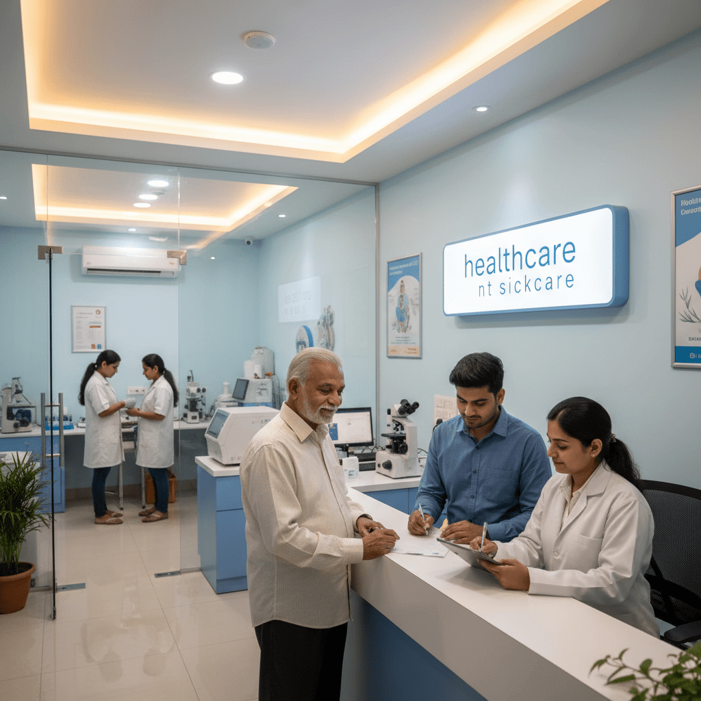 Fathers Health Checkup Package Pune For Preventive Health Screening with medical professionals in clinic.