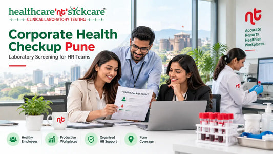 Corporate health checkup Pune planning with HR team and healthcare nt sickcare laboratory staff