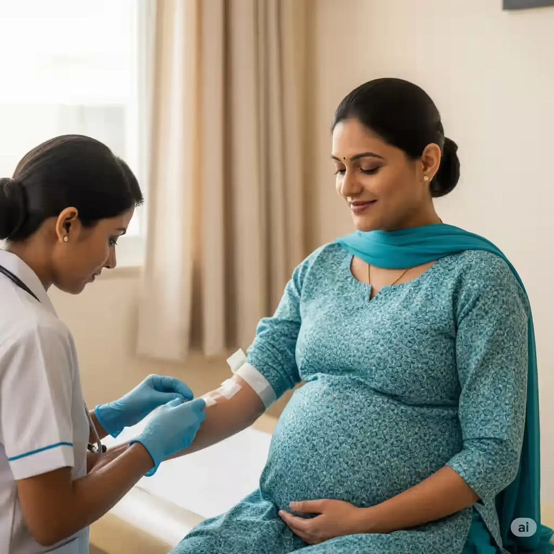 ANC Profile Test During Pregnancy - Importance and Benefits, with a pregnant woman receiving care.