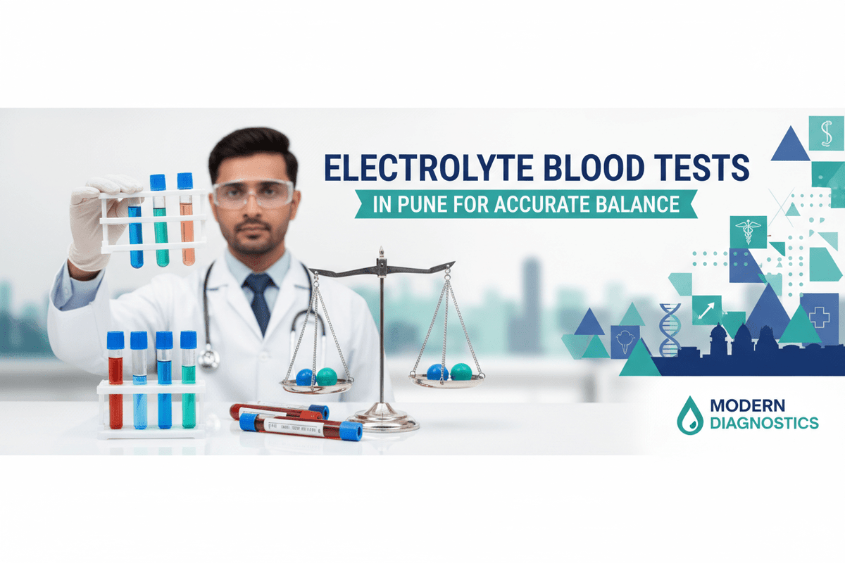 Electrolyte Blood Tests in Pune for Accurate Balance with lab technician demonstrating testing procedures.