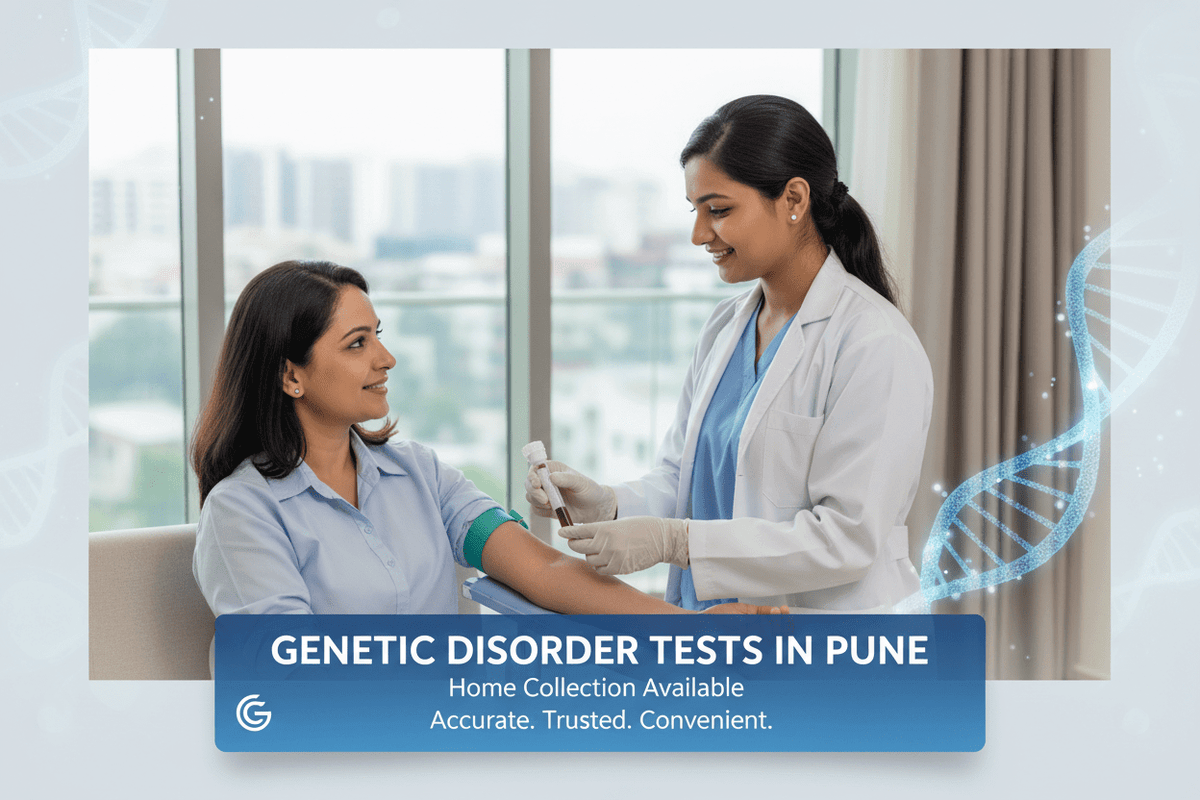 genetic disorder tests home collection Pune with trained professionals performing tests at home.