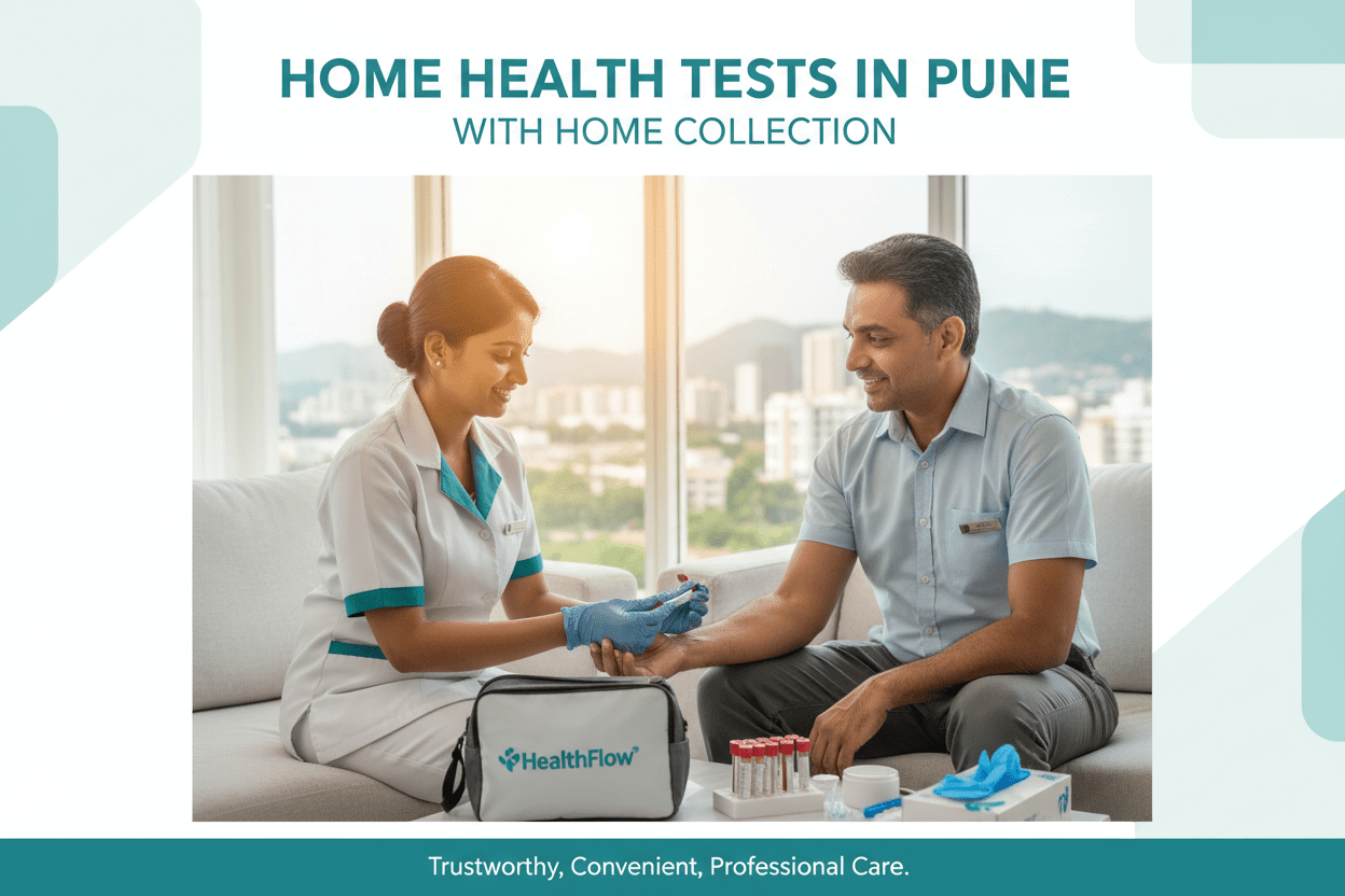 home health tests Pune with home collection, professional care and convenient service in Pune.