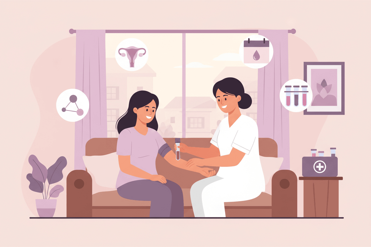 home menstrual health tests Pune with trained phlebotomist at home sample collection.
