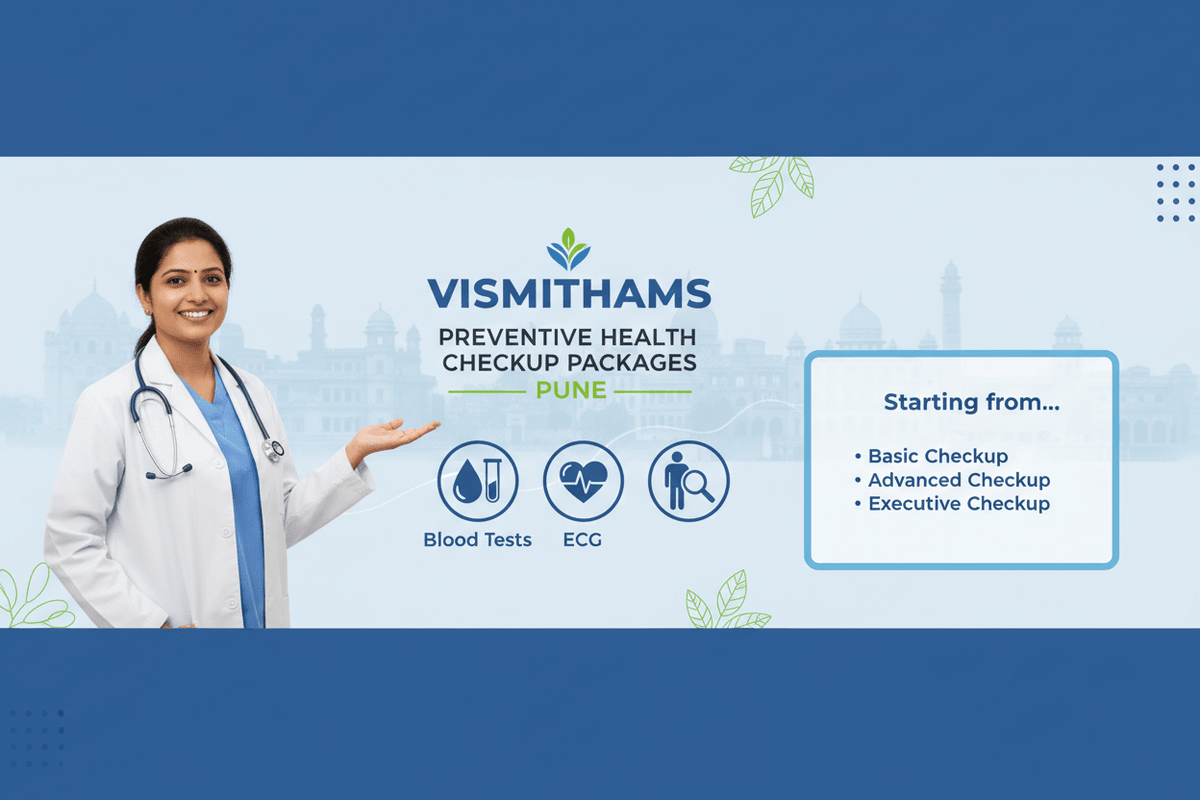 Vismithams Preventive Health Checkup Packages Pune including blood tests and ECG options.