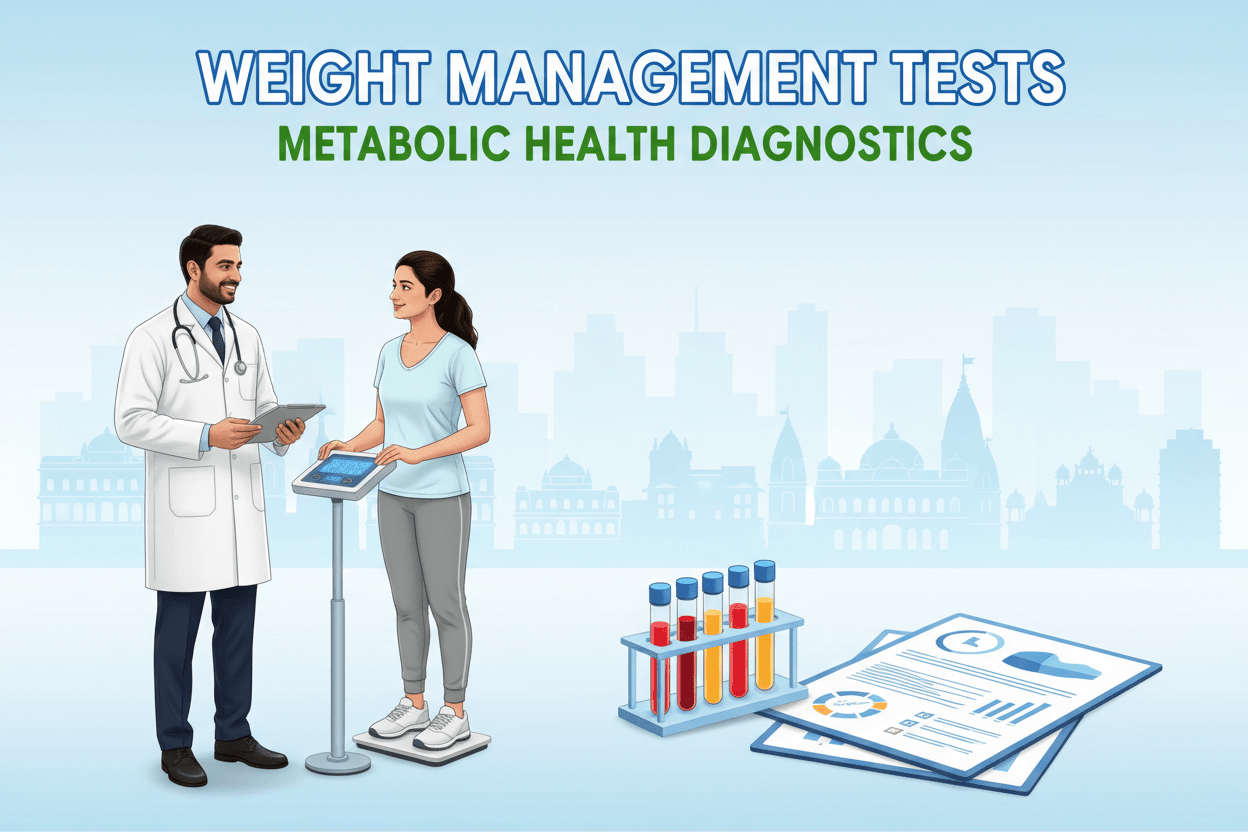 Weight management tests Pune for metabolic health diagnostics with a doctor and patient consultation.