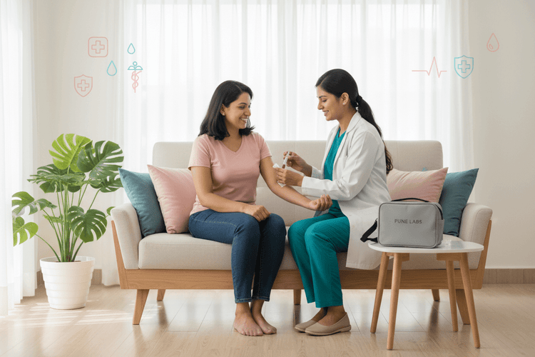 womens wellness lab tests Pune home sample collection with trained phlebotomist