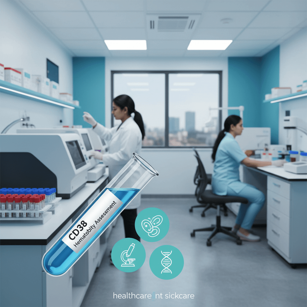CD38 blood test Pune for haematology and immune marker assessment in a modern lab setting.